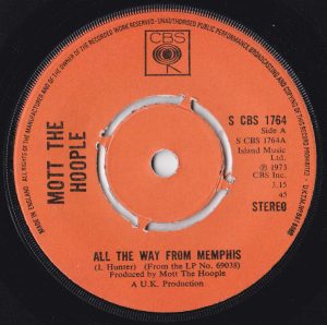 Mott The Hoople - All The Way From Memphis (7", Single, Kno)