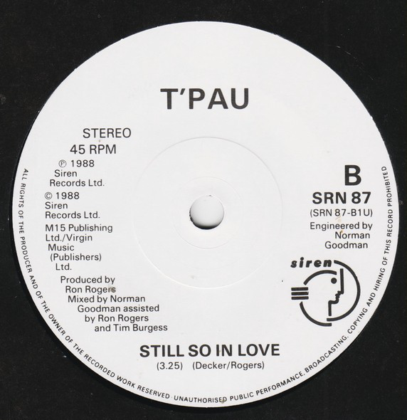 T'Pau - I Will Be With You (7", Single, Ltd, Gat) 39215