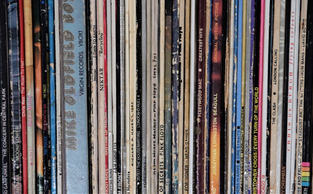 Records Stored In An Upright Way