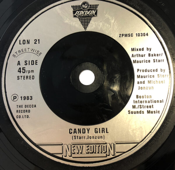 New Edition Candy Girl 7 Inch Vinyl Record Label Side A