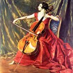 Woman Playing a Violin in a Long Flowing Dress