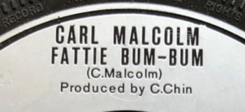 carl malcolm fattie bum bum 7 inch record label