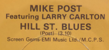 mike post hill street blues 7 inch label