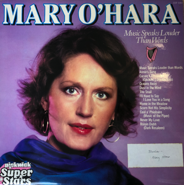 Signed Mary O'Hara - Music Speaks Louder Than Words Vinyl LP (LP Record) Front Cover