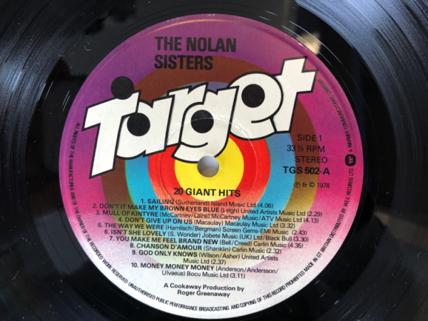 Signed The Nolan Sisters - 20 Giant Hits Vinyl LP (LP Record, Album) Rear Cover