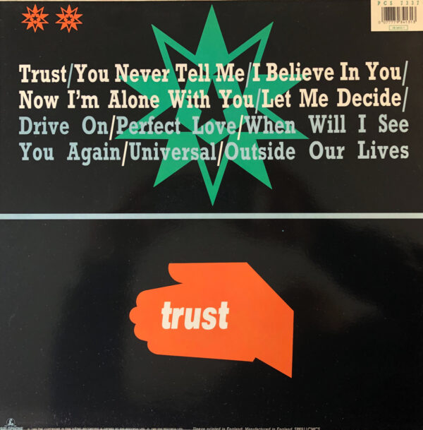 Brother Beyond Trust Vintage Vinyl Record Cover For Sale Rear