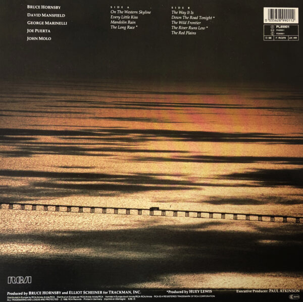Bruce Hornsby And The Range Vinyl Record Cover Rear
