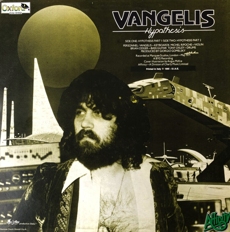 Vangelis Hypothesis Vintage Vinyl Record Cover Rear Side
